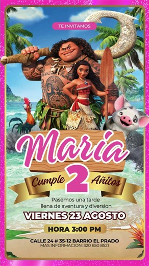 Moana Birthday Invitation Template