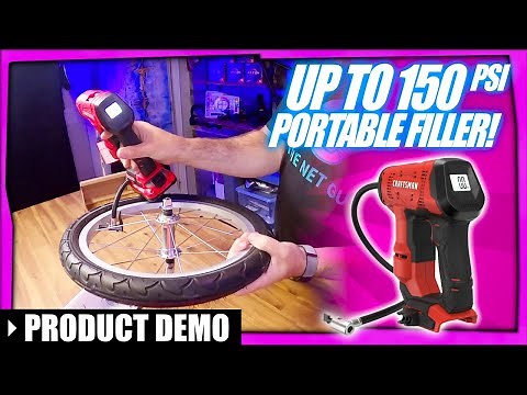 The 150 PSI portable inflator from Craftsman V20 series