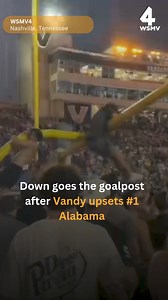 First Alabama went down, now the goalpost is going down too #vandy #Alabama #football | Amanda Hara