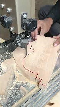 Cutting patterns on a band saw? Easy money. 🪚Smooth curves, clean cuts — can’t beat it.#woodworking
