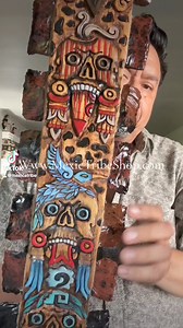 Azteca Macuahuitl deep carved wood with mahagony obsidian by the Mexica people of Tenochtitlan. #mexican #mexico #indigenous #art | Aztec Nation