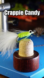 The Crappie Candy! This simple to tie pattern is the only fly you need in the panfish fly box. This isn’t just another fly, it’s an absolute game changer and it will have panfish jumping into your net. So share this with a buddy who needs this fly and grab some materials because if I can tie it so can you. Fly Tying Materials: Hook: @tiemcoflyfishing TMC 9395 size 8 Eyes: Dumbell eyes X-Small 5/32” Thread @veevusfishing 8/0 White Tail: Marabou White Body: Ultra Chenille Fluorescent Chartreuse Me