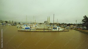 Moss Landing boat harbor from bridge