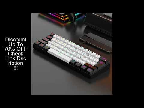 60% wired gaming keyboard, RGB backlight ultra compact mini keyboard, waterproof small compact 61 ke