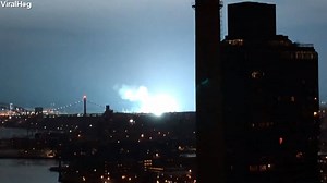 45K views · 562 reactions | City skyline turns bright blue from transformer explosion  | ViralHog | Facebook