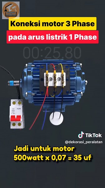 Cara Koneksi Kabel Motor Penggerak 3-Phase ke 1-Phase