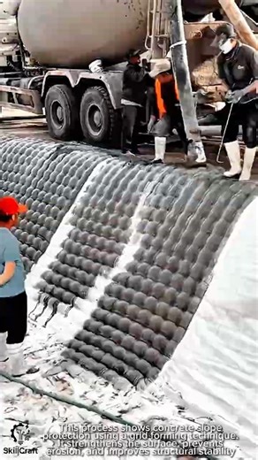 Concrete Slope Protection Work Tool Using Grid Forming Technique #worktool