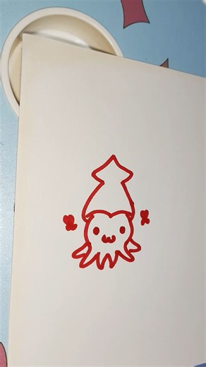 Squid #drawing#art#sketch#kawaii #cute#easydrawing#funny#trending#viral#fyp#drawingtutorial#draw#fun