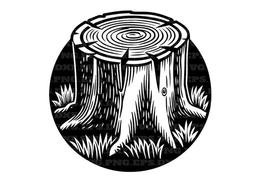 Tree Stump SVG | Woodland Silhouette Cut Files (instant Download) - Etsy