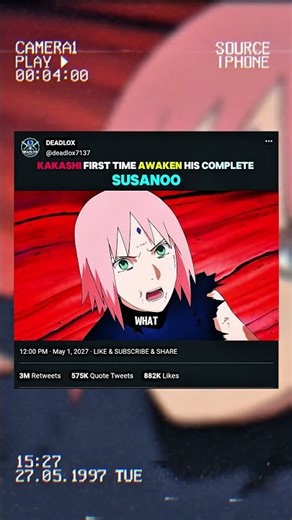 Kakashi UNLEASHES his Complete Susanoo for the First Time! #shorts #naruto #amv