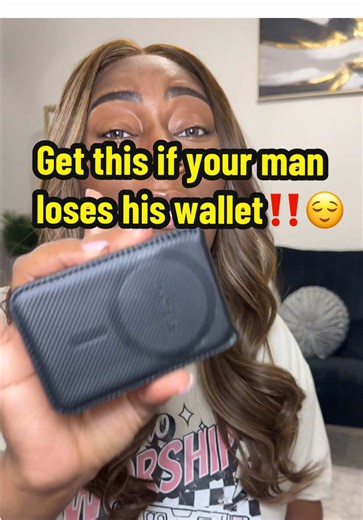 This mag safe wallet includes Apple Find My which is perfect for your spouse or loved one that’s constantly losing their wallet! #magneticwallet #magsafewallet #giftsforhim #trackingwallet #slimwallet