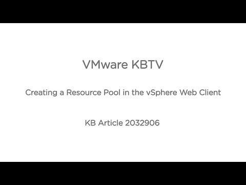 Creating a resource pool in the vSphere Web Client KB203906