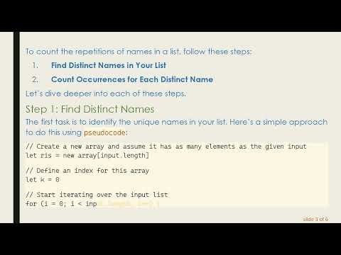 How to Count Name Repetitions in a List