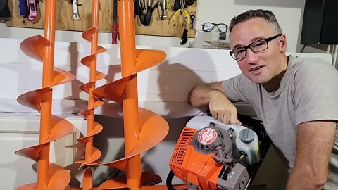 NEOTEC 72CC Ice Auger Post Hole Digger Drill 2-Stroke Gas Powered 6" 10" Earth Auger Drill Bits, Garden Tools Petrol Drill Borer for Garden Lawn Ice Fishing