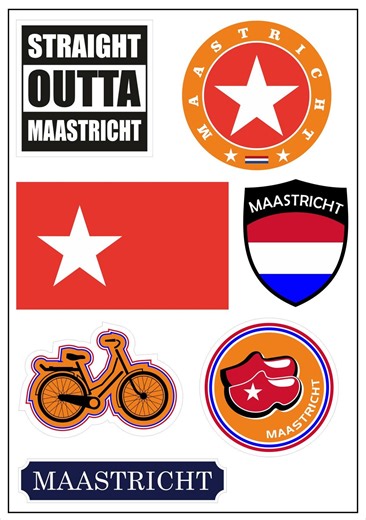 Maastricht Map Stickers (7 Pieces) - Netherlands Car Motorcycle Biker Flag Sticker Decal Vinyl ST - Etsy