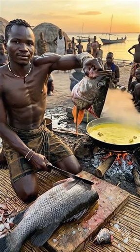 Turkana Man Cuts Giant Nile Perch 🐟🔥 #shorts #viralshorts #trending