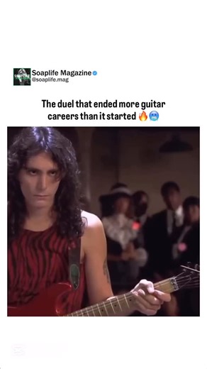 Soaplife Magazine on Instagram: "The iconic guitar duel in Crossroads (1986) is a legendary musical moment in film history. Ralph Macchio's character, Eugene, goes up against Jack Butler, played by guitar legend Steve Vai, in a smoky bar, engaging in an epic battle of blues, rock, and neoclassical music. Steve Vai not only acted in the scene but also recorded both guitar parts, while Ry Cooder scored the rest of the film. The scene's climax features Eugene delivering a blistering neoclassical so