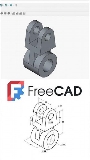 FreeCAD Beginner Tutorial | 3D Part in 8 Minutes