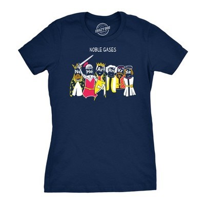 Womens Noble Gases Science T Shirt Funny Nerdy Tee for Geeks Cool Graphic | eBay