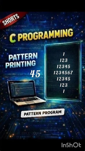45/50 | Number Diamond Pyramid Pattern| #shorts #coding #programming #trending