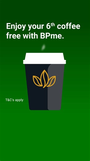 Barista-made coffee never tasted so good—especially when it’s free. Unlock your 6th coffee on us with BPme. | bp