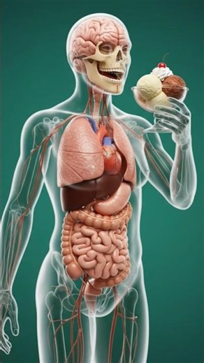 What Happens Inside Your Body After Eating Ice Cream? | 3D Anatomical Breakdown #shorts