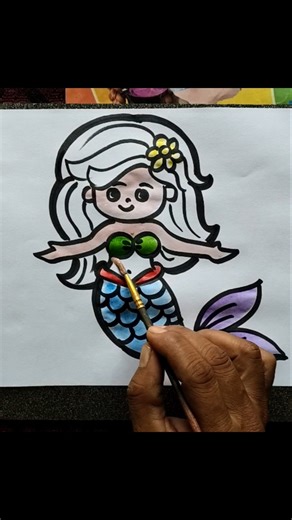 mermaid Drawing for kids | How to draw mermaid #mermaid #shorts