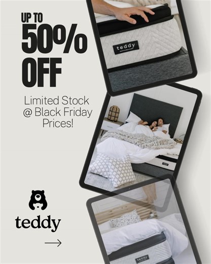 Get the teddy Hybrid Mattress at an incredible 50% OFF FREE Delivery! Limited time only and limited stock available. 🍥 Foam-Encased Hybrid Pocket Spring 🌿 Natural Latex Comfort Layer 🧠 Premium Memory Foam Support 🛌 120-Night Sleep Trial 🚚 Free Nationwide Delivery | Teddybednz