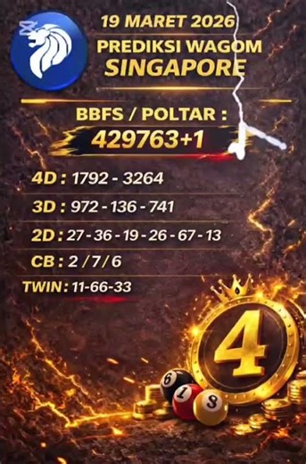 PREDIKSI SGP KAMIS 19 MARET 2026 / TARIKAN PAITO / RUMUS KEPALA EKOR SGP