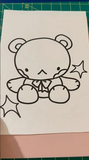 A bear-y cute postcard stamp I made 🤭🧸 #diycraft #linocut #stampmaking