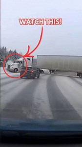 Tire Blowout Sends Semi-Truck Jackknifing on Icy Highway