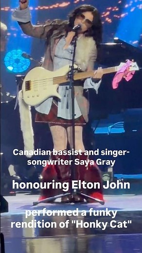 bassist Saya Gray performs a funky rendition of "Honky Cat" at Glenn Gould Prize Gala for Elton John