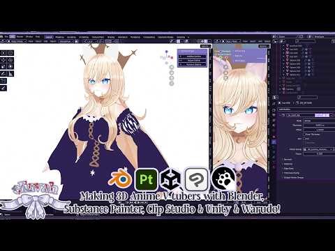 Making 3D Anime VRChat/Vtuber Avatar! Comm for HimeGoth! Co-working ~