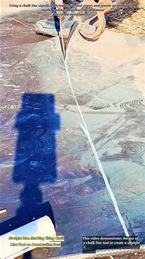 Straight Line Marking Using Chalk Line Tool on Construction Board