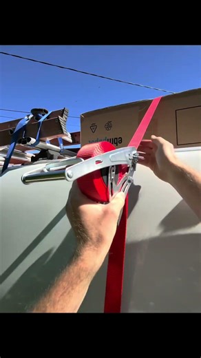 These Quickloader retractable ratchet straps are a must if you’re tying down materials or ladders