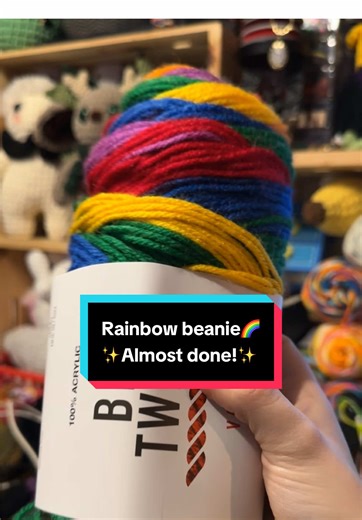 I got a little bit of work done on this beanie today🌈✨ I can’t wait to finish, maybe I’ll add ears to it. (PS I don’t like how this yarn splits so easily and often) . . . . #crochet #crochethat #rainbow #artist #fyp