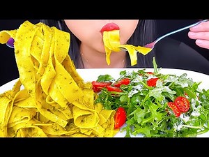 ASMR PAPPARDELLE PASTA & CRUNCHY ARUGULA *EATING SOUNDS MUKBANG (EATING SHOW) ASMR PHAN