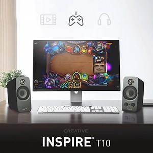 Let the Inspire T10 transform your movie, game, and music experience. You’ll be surprised what a pair of small desktop speakers can do to elevate your experience! http://creative.com/t10 | Creative Labs