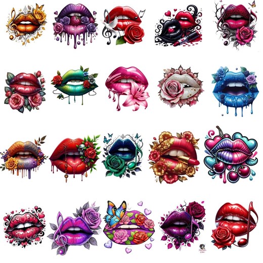 Glossy Dripping Lips Clipart, Red Lips PNG (digital Download) - Etsy