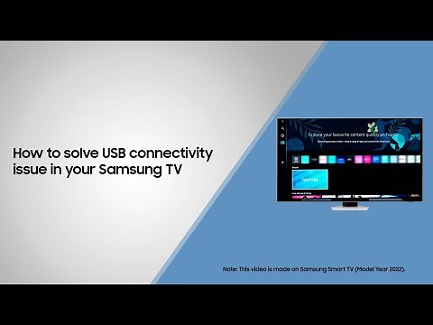 How to solve USB connectivity issue in your Samsung Smart TV.