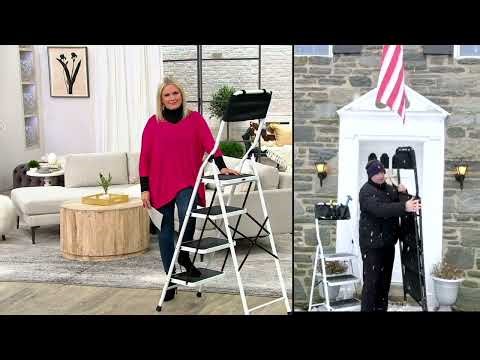 Home 365 Multi-Step Safety Ladder with Removable Tool Pouch on QVC