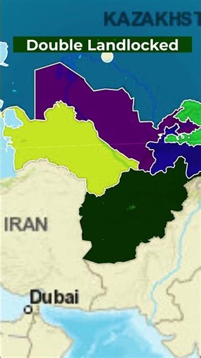Double Landlocked Countries Explained | Rare Geography Fact #geography #mapfacts #worldmap