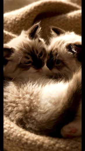 ASMR Kittens Cuddling & Wrestling: Cozy Morning Play (4K Vertical) | Tech VA Melissa Anne