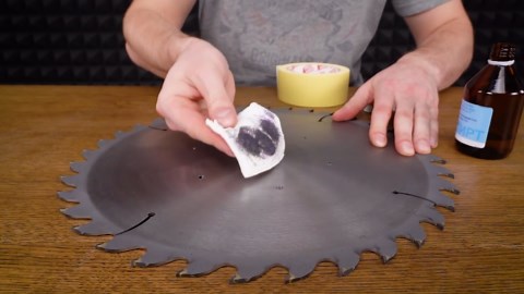 Turning a hoverboard into an ice glider with saw blade wheels!