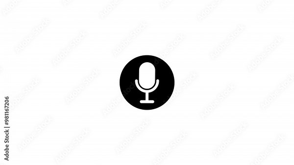 Microphone Line Icon.Audio microphone icon animation.voice record icon. voice record icon sing