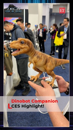 The Economic Times on Instagram: "CES Highlight | Dinobot Companion Who doesn’t love Jurassic Park? 🦖 Turns out, you can now bring a bit of it home. This life-like T-Rex toy moves, breathes, and reacts to your movement like it’s actually alive. It works remotely and even listens to your commands. Basically, childhood dreams unlocked. #JurassicPark #TRex #DinosaurToy #TechToys #FutureToys #GeekCulture"
