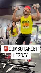 This is how LEGDAY started 👀😬😫 @theydontdothisatyourgym tank tops Couple ❤️ goals combo… Make sure no one in the house skips LEGDAY 💪🤣 5 step and press (each leg) 7 lunges (each leg) 10 pulse squats X 3 sets Dm me on Instagram for $10 written workout programs 📲📝 | Knight's Gym