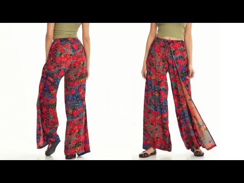 Wrap around palazzo pants Free pattern.