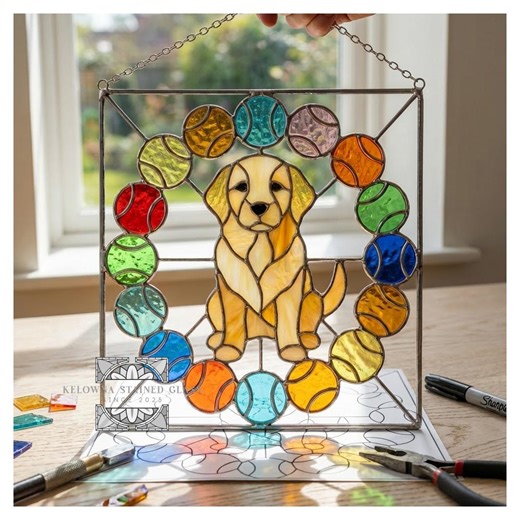 Golden Retriever Stained Glass Pattern - Etsy Canada
