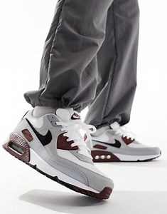 Nike Air Max 90 sneakers in gray, white and burgundy | ASOS